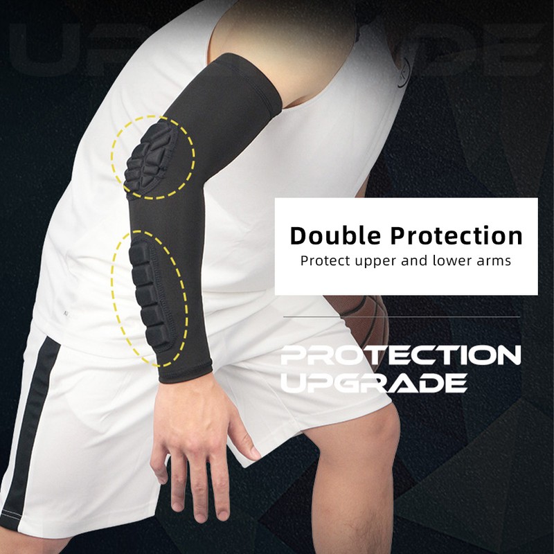 Padded Elbow Forearm Sleeves Compression Arm Protective Sleeve Basketball Shooting