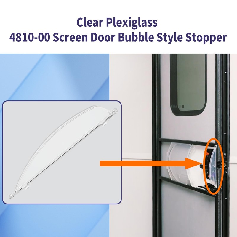 Clear Plexiglass 4810-00 Screen Door Bubble Style Stopper Complete Replacement
