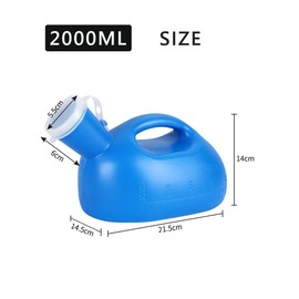 Urine Bottles for Men Portable Urine Bottles for Men with 1.6 m Tube 2000 ml (Blue)