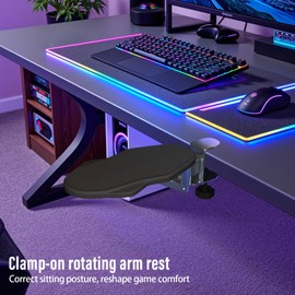 VibeNest Ergonomic Arm/Elbow Rest for Desk - Foldable Rotatable Elbow Support for Computer Desk, Office & Gaming Comfort (Foldable Rotating)