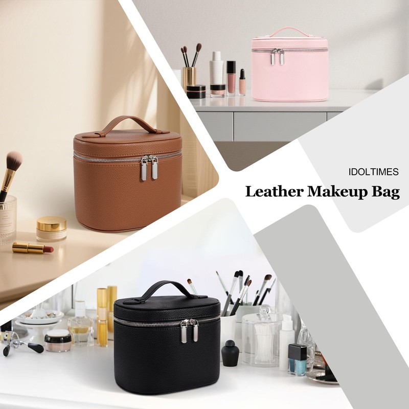 idoltimes - Estuche para cosméticos de piel, bolsa de maquillaje