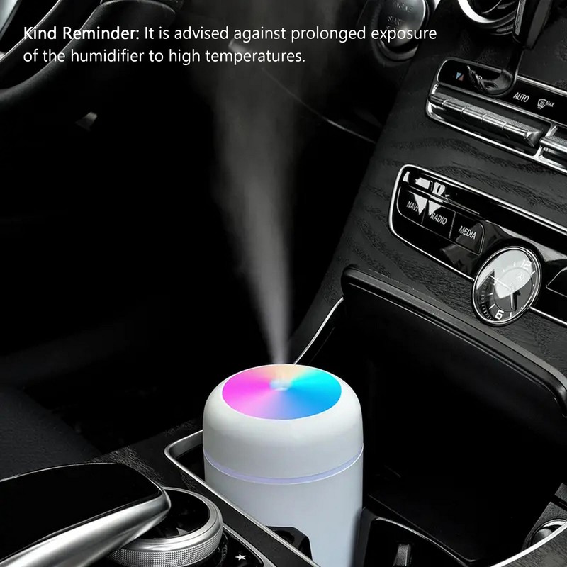 Portable Mini Humidifier, Colorful, Cool Mist, USB Powered. Perfect for