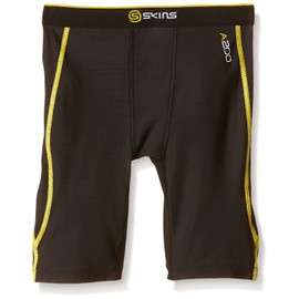 Skins Youth A200 Compression Running Shorts Black Black/yellow Size:M