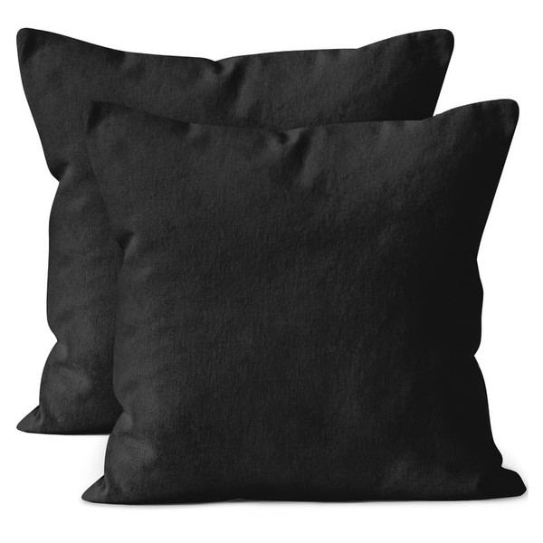 Encasa Cotton Throw Pillow Covers Set of 2 I 18x18