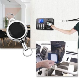 ID Card Holder - Horizontal & Vertical ID Card Case, Employee Cards, Commuter Passes, Double Sided Name Tag, Pass Case, Chest Pocket Clip & Elastic Reel with Clip Strap (Vertical Navy Blue)