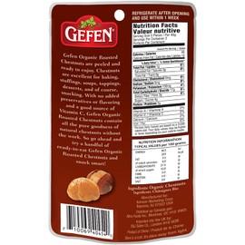 Gefen Organic Whole Roasted & Peeled Chestnuts, 3oz (12 Pack)