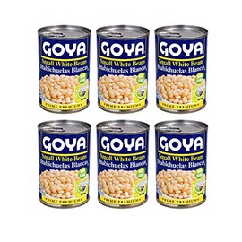 Goya Small White Beans Habichuelas Blancas 15.5 Oz. Pack Of 6.