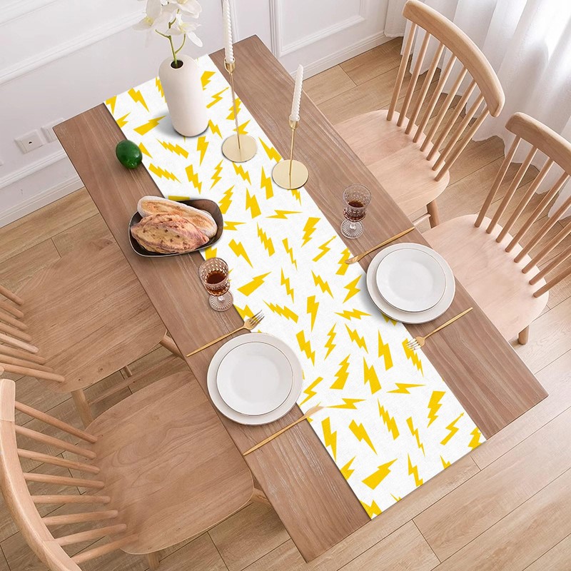 Buxiuer Lightning Bolt Table Runner Cartoon Themed Birthday Party Decoration