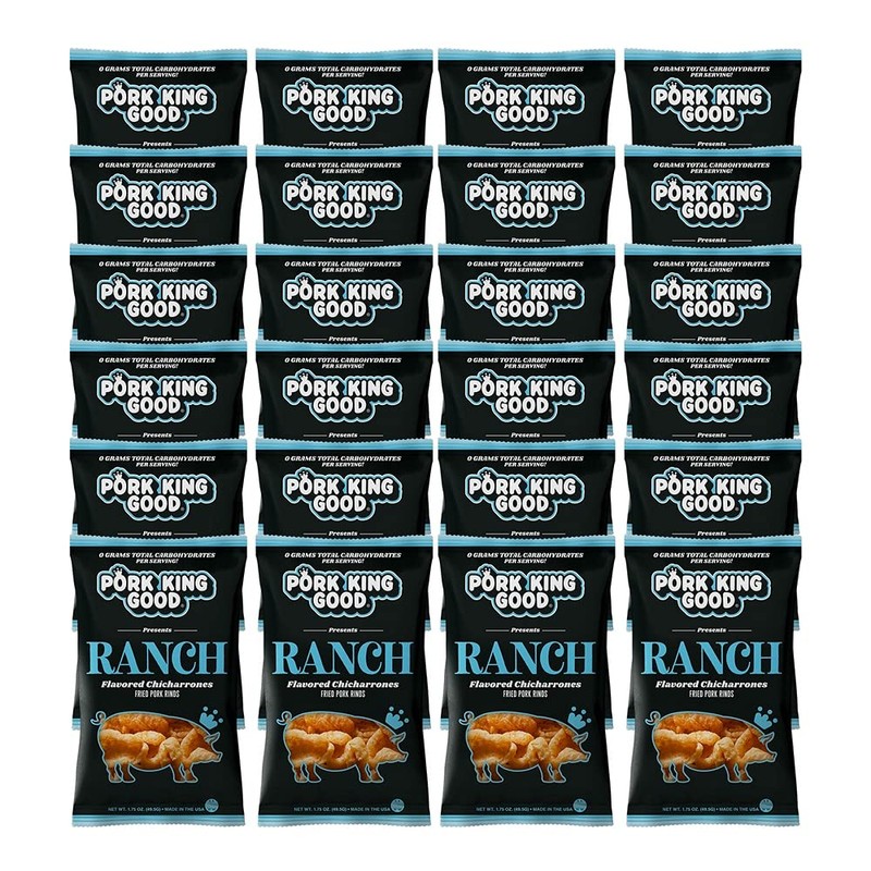 Pork King Good Ranch Pork Rinds (Chicharrones) (24 Pack) Keto