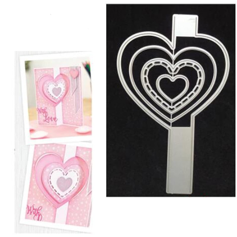 Fclily@JJ Heart Metal Die Cuts, Spring Frame Lace Heart Board