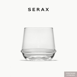 Serax Dune glasses | Dune glassware by Kelly Wearstler | Clear Glass Tumbler Cups without Lids | Home Essentials, Cocktail Glasses | Suitable for Whisky Beer Juice Water (Whisky glass)