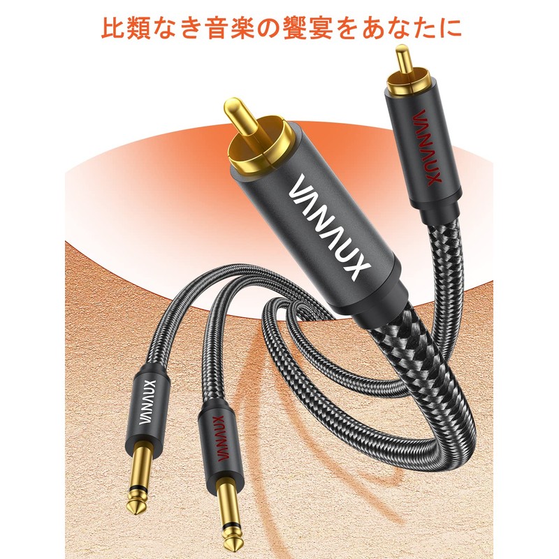 6.35mm RCA Conversion Cable VANAUX RCA Phono Cable 1/4 to
