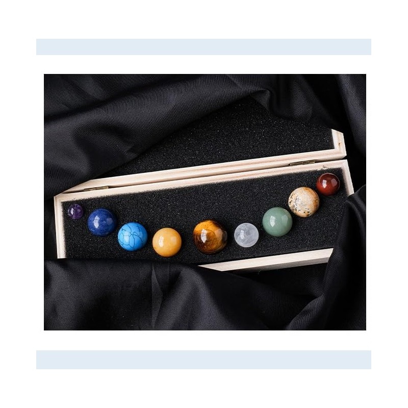 Natural Solar System 9 Planets Decorations Gemstones Sphere Galaxy Universe