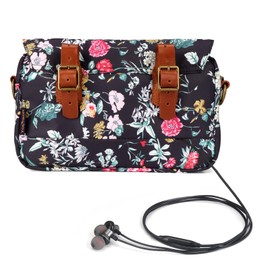 Tourbn TOURBON Waterproof Canvas Bike Panniers Bicycle Pouch Handlebar Bag Flower Pattern