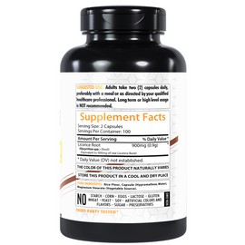 Vitamins Licorice Root Capsules 900 mg 200 Count DGL Supplement Extract Ultra High Purity