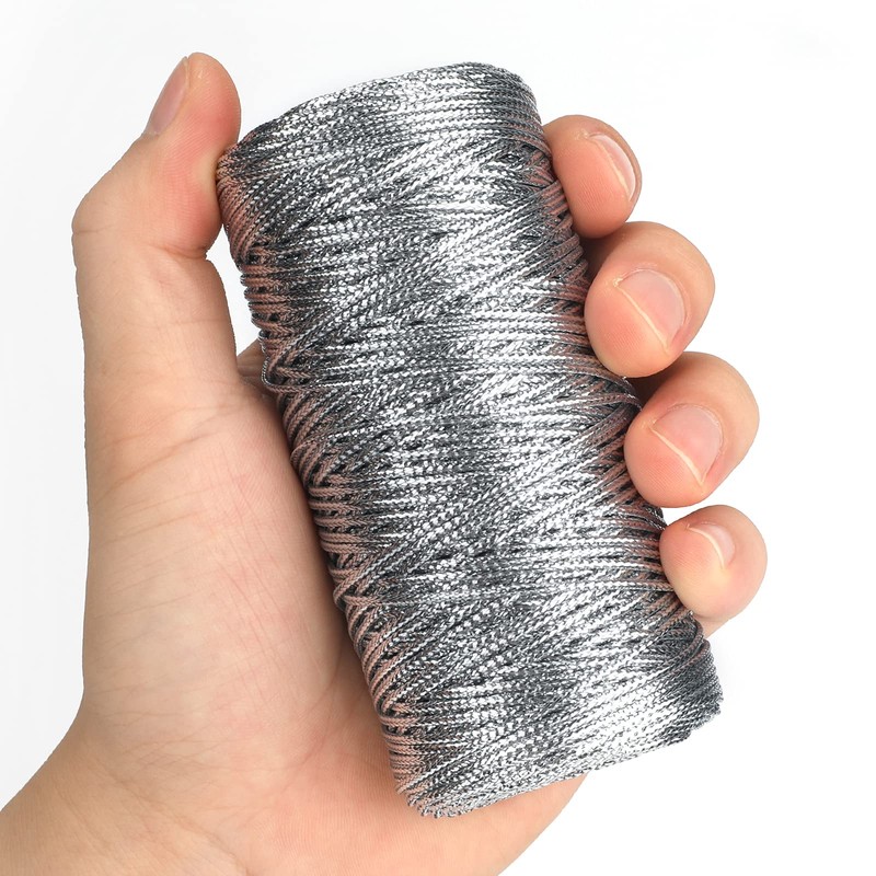 G2PLUS 100M Silver Thread String Twine, 1.5mm Polyester String Cord,
