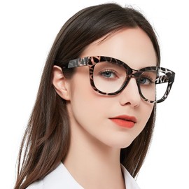 MARE AZZURO Oversized Bifocal Reading Glasses +2.75 Women Blue Light Blocking Readers 1.0 1.25 1.5 1.75 2.0 2.25 2.5 2.75 3.0 3.5 (Leopard, 2.75)