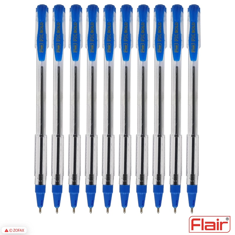 FLAIR FX 10 x 1.0mm Tip Dark BLUE Ballpoint Pens