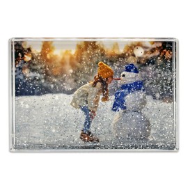 Glitter Photo Frame Block Clear Acrylic 4x6 - Glitter (Silver) - Ideal Mothers Day Gifts and Home Décor