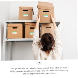 DOITOOL Green Control Calibration Stickers 300pcs/roll Self Laminating Sticker Book Writable Labels