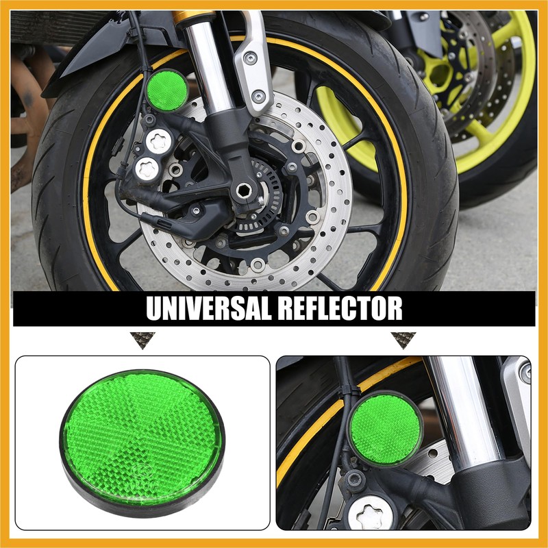 Partuto 8 Pcs Round Stick-on Safety Spoke Reflective Self Adhesive