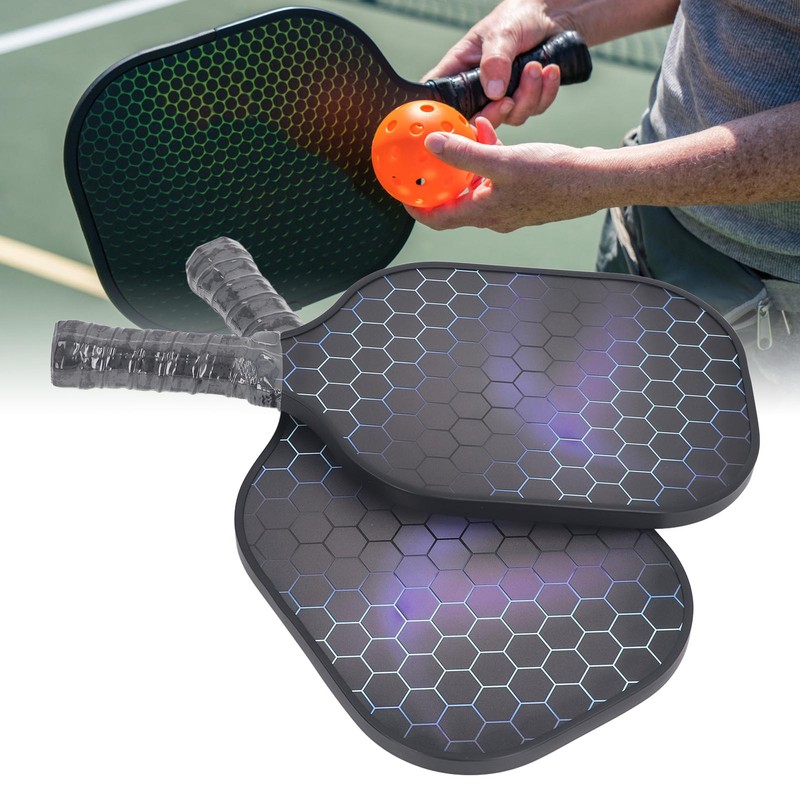 2PCS Pickleball Paddles Set Fiberglass Lightweight Pickle Ball Rackets with