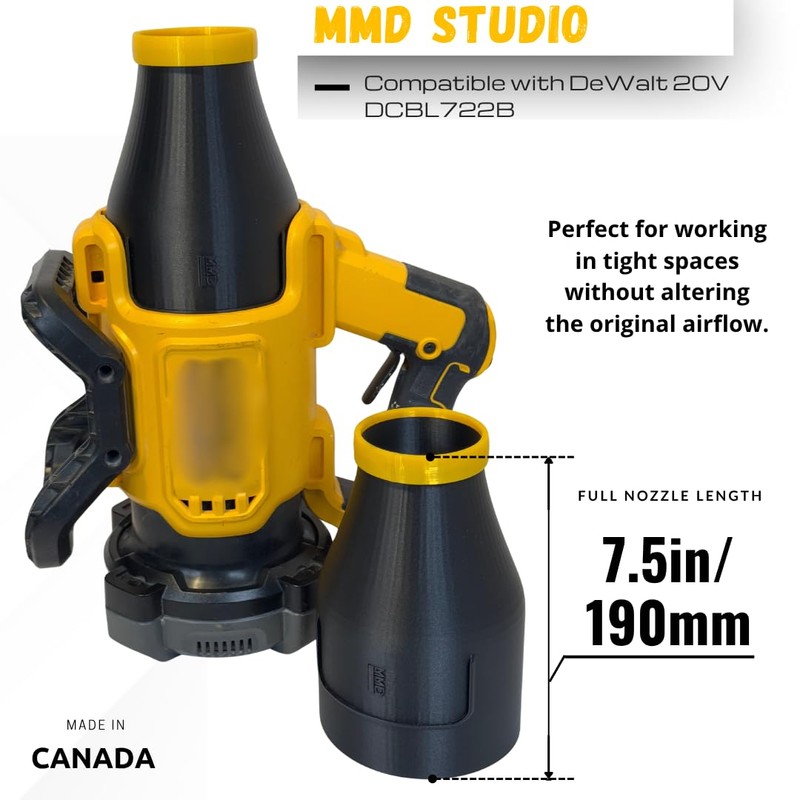 Short Nozzle Blower Compatible with DeWalt 20V Leaf Blower DCBL722B