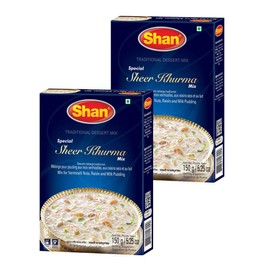 Shan Special Sheer Khurma Traditional Dessert Mix 5.29 oz (150g) - Powder for Vermicelli, Nuts, Raisin and Milk Pudding - Suitable for Vegetarians - Airtight Bag in a Box (Pack of 2)