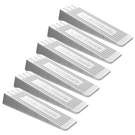 CREATISMO Pack of 6 White Door Stoppers for Floor, Durable, Anti-Skid, Heavy-Duty Rubber Wedges Indoors, for All Floor Types & Doorstops Preventing Accidents