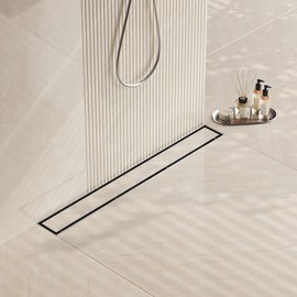 Neodrain 30-Inch Linear Shower Drain,with 2-in-1 Flat & Tile Insert Cover, Rectangle Shower Floor Drain, Linear Drain with Hair Strainer