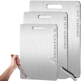 Titanium Cutting Board - 2025 New Upgrade 100% Pure Titanium Cutting Boards For Kitchen, 1 Pack Double-sided food-grade Cutting Board For Cutting Meats, Fruits And Vegetables (18" x 12")