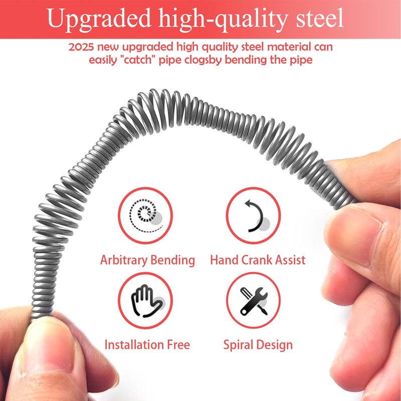 Drain Snake Auger 33 Ft, Plumbing Snake Drain Hair Clog