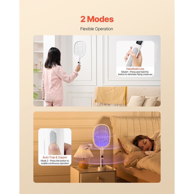 VEVOR Electric Fly Swatter 3 Layers Mesh & Screen Display