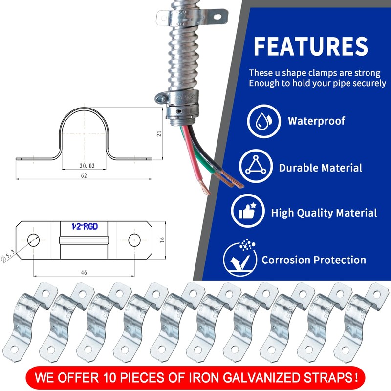 (1/2" Dia * 50 Feet) Yariwiz Flexible Steel Electrical Conduit