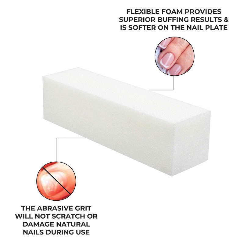 ForPro Professional Collection Buffing Block, Super White, 180/240 Grit, Four-Sided