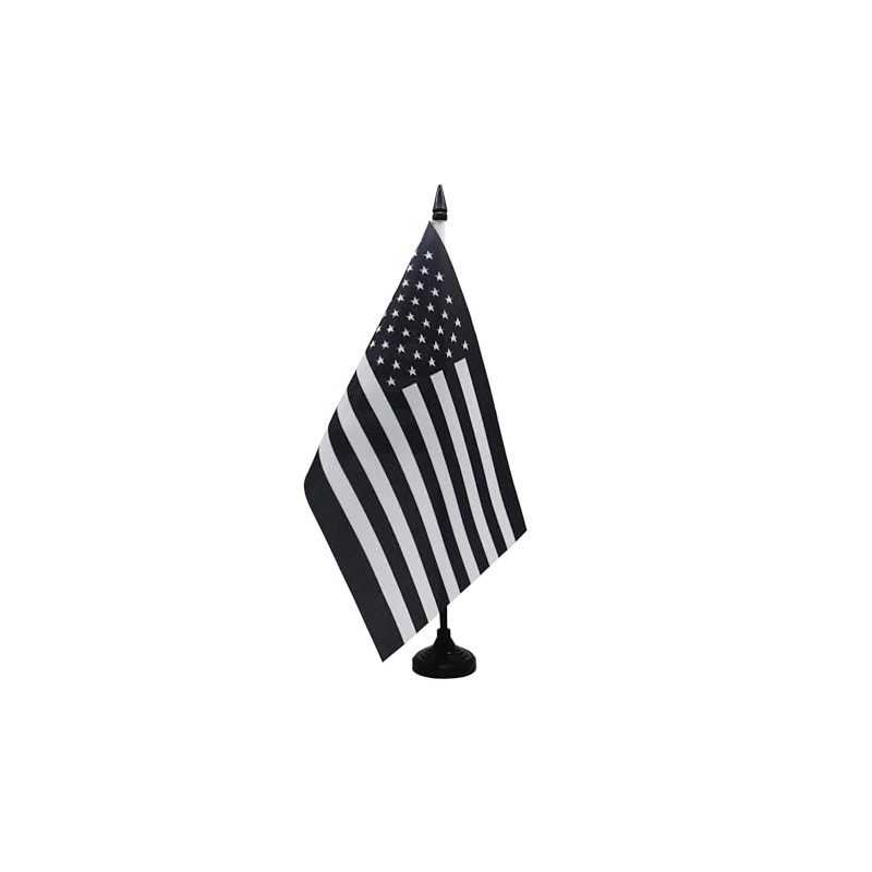 AZ FLAG - USA Black and White Table Flag 8.25