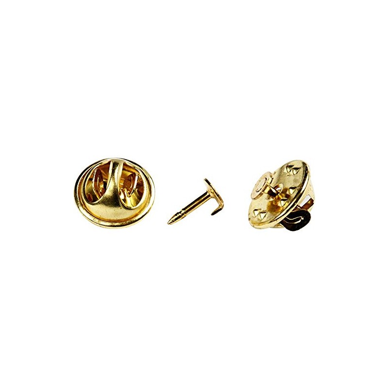 Clutch Pin Findings, D: 11,5 mm, gold-plated, GP, 25 pcs