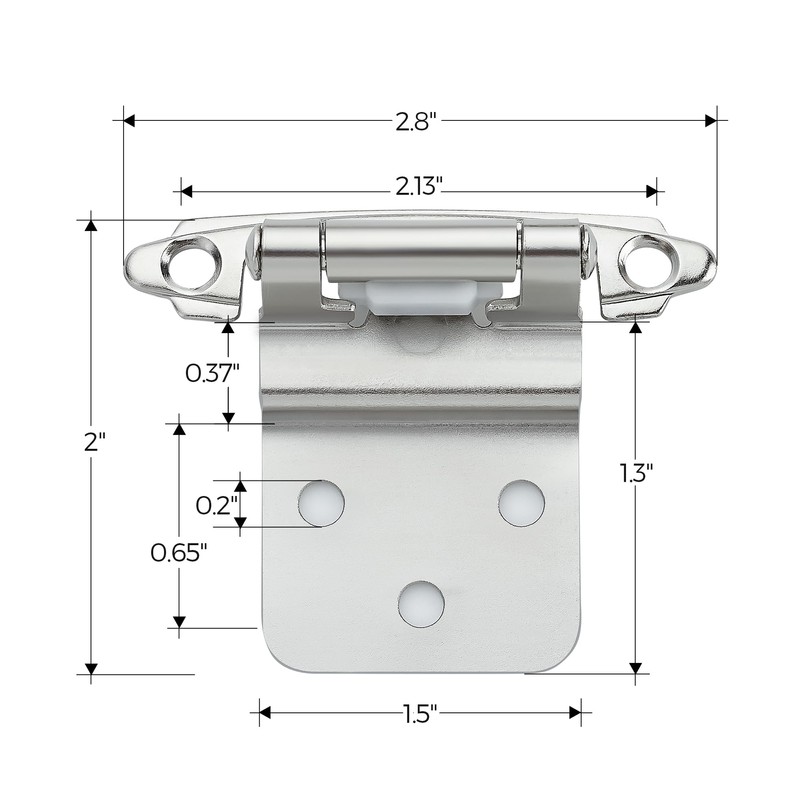 Ravinte 20 Packs (10 Pairs) 3/8 inch Inset Polished Chrome
