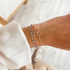 MARLION JEWELS Silver bracelet for women with a delicate heart. Women's silver bracelet for women, girls, ideal for Valentine's Day and Mother's Day gift, birthday... jewellery women's bracelets