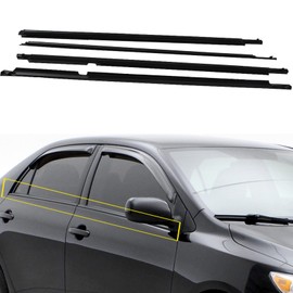 SEBLAFF 4Pcs Window Moulding Weatherstrip Trim Seal Belt Replacement for Corolla 2009-2012 Black