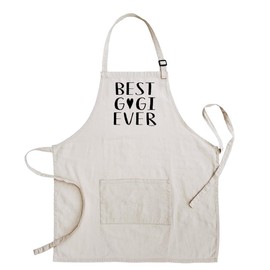 Gifts For Gigi Gifts For Grandma Best Gigi Ever Heart Family Two Pocket Adjustable Bib Apron Cream