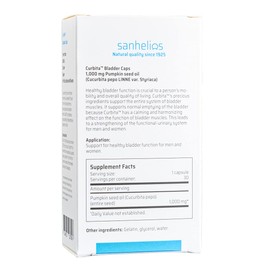 Sanhelios Curbita Bladder Caps Pumpkin Seed Oil 1,000mg - Healthy Bladder Function Support Supplement for Men & Women - Non-GMO, Sugar-Free, Preservative-Free, Gluten-Free - 60 Capsules - 2 Pack