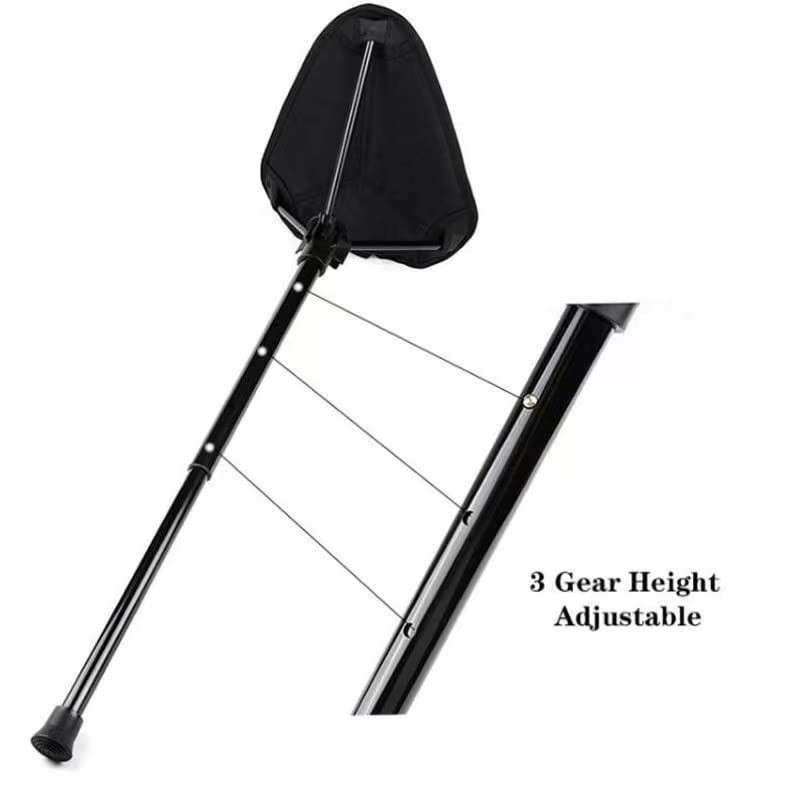 WANLIAN Portable Folding Stool, Retractable Hiking Chair, one Leg Adjustable