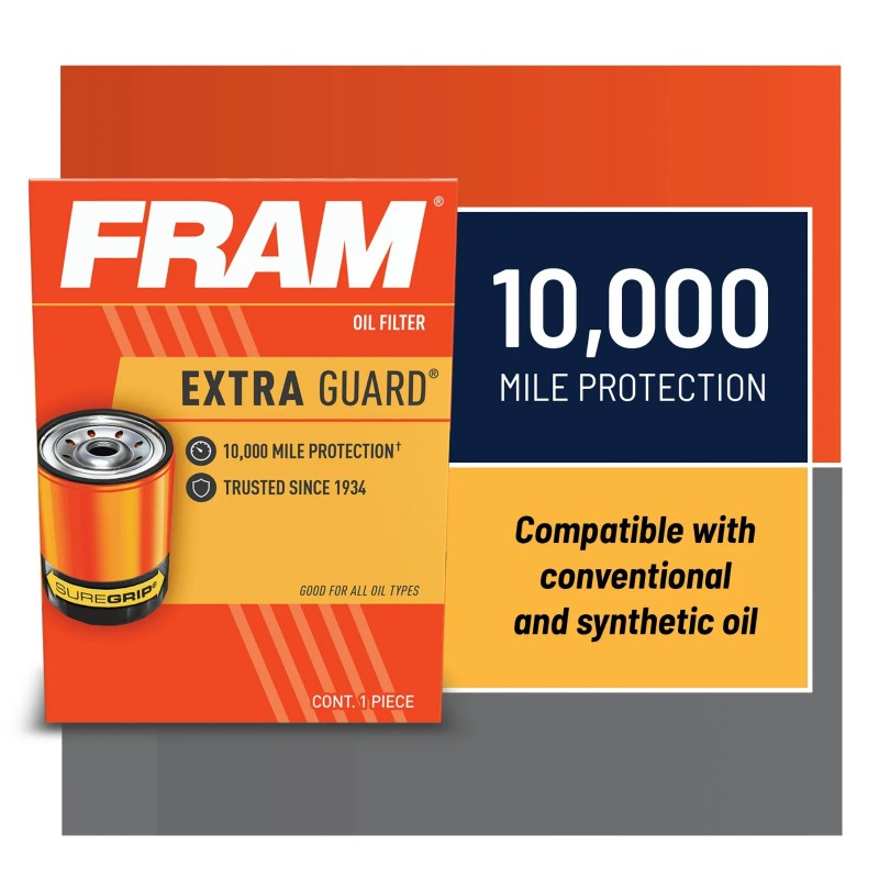 FRAM Extra Guard Oil Filter, PH10575, 10K Miles