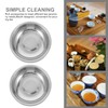 Luxshiny 6pcs Stainless Steel Tea Bag Dish Round Coaster for