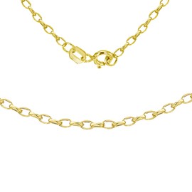 Carissima Gold Women's 9ct Yellow Gold Hollow 2.1mm Diamond Cut Oval Belcher Chain Necklace of Length 41cm/16"