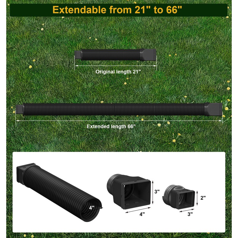 Ogutter Rain Gutter Downspout Extensions, Downspout Extender for Rainwater Drainage