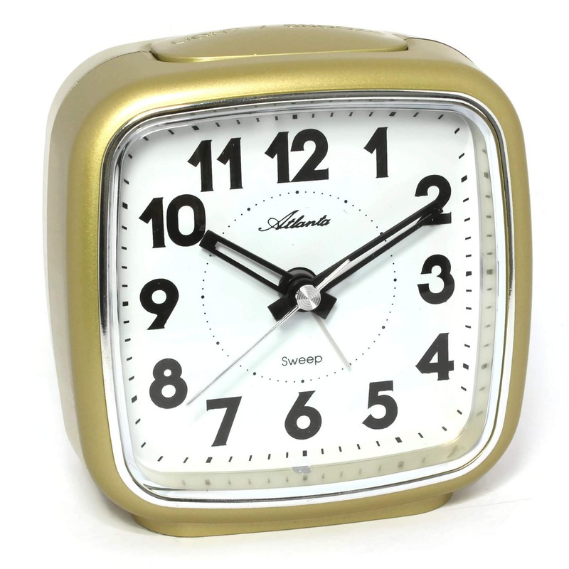 Atlanta Wecker ohne Ticken mit Licht Analog Gold - 1978-9