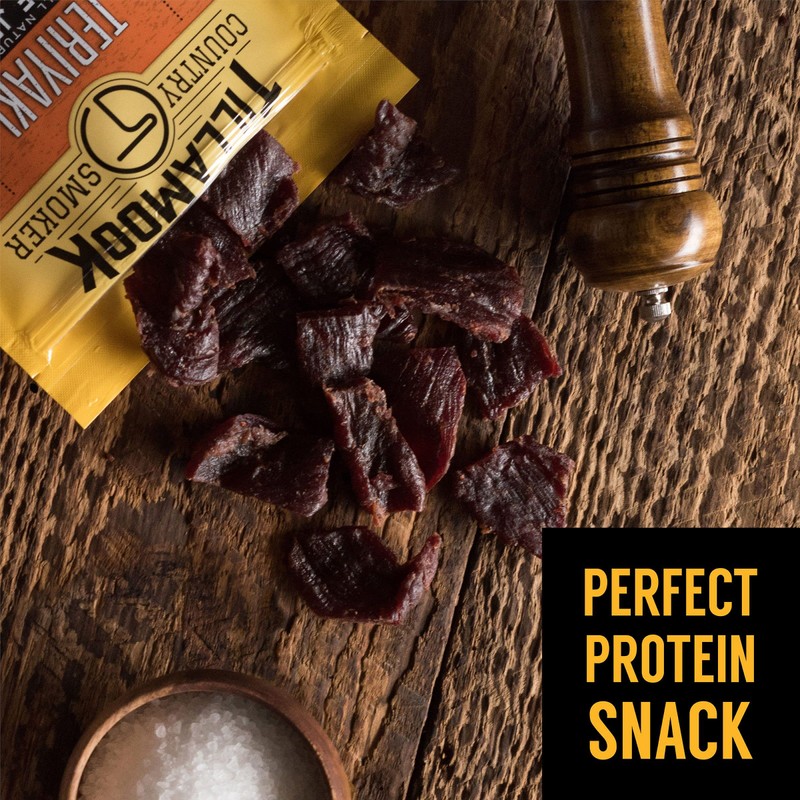 Tillamook Country Smoker Real Hardwood Smoked Beef Jerky, Teriyaki, 2.5