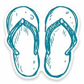 2 x 10cm Flip Flops Vinyl Sticker Laptop Car Surf Surfer Beach Travel #9578 (10cm Wide x 10cm High)